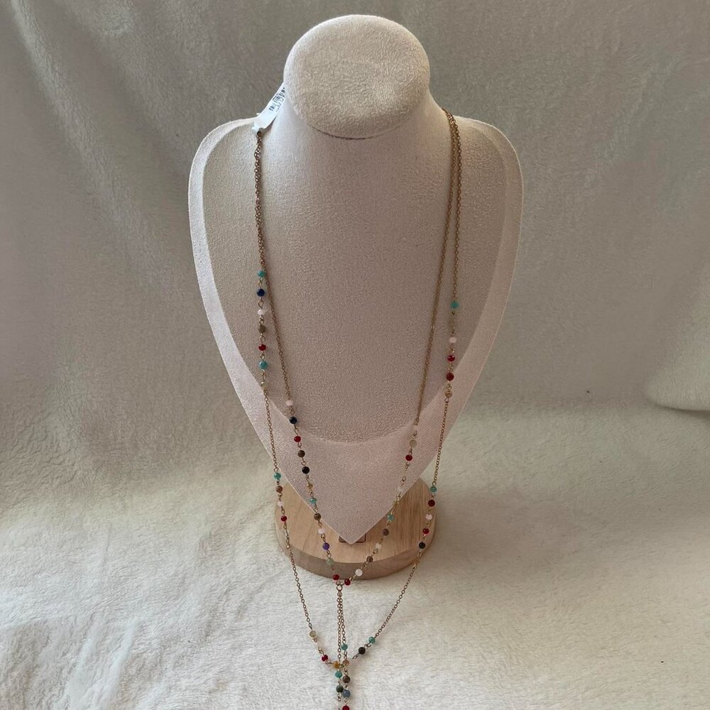 Multi-Strand Layered Beaded Y-Necklace - Picture 4 of 7